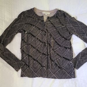 Loft Art Deco Geometric Cardigan with Sequins